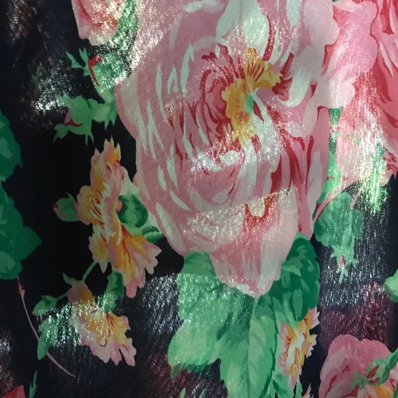 Lauren Ralph Lauren navy skirt with pink flowers - Picture 8 of 9